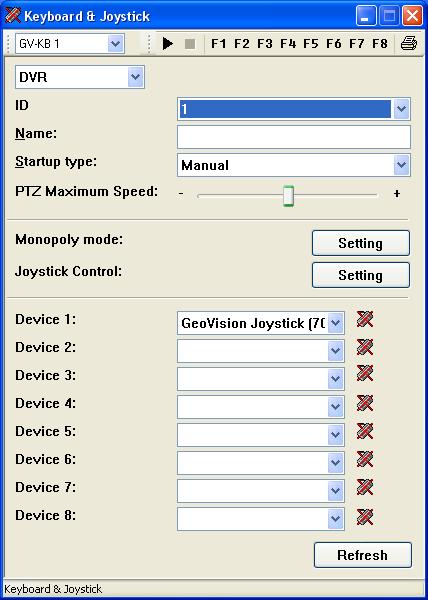 For the GV-Joystick V2 connected directly to GV-Software, select GeoVision Joystick from the port drop-down list.