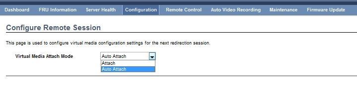 2.4.13 Remote Session This page is used to configure virtual media