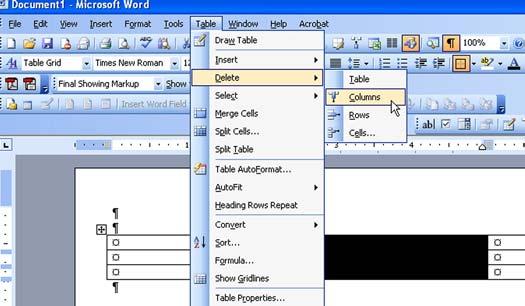 4. Column width and row height can be adjusted by dragging the column or row borders. 5. As you enter information into the table, you can navigate from cell to cell using the tab key. 4 6.