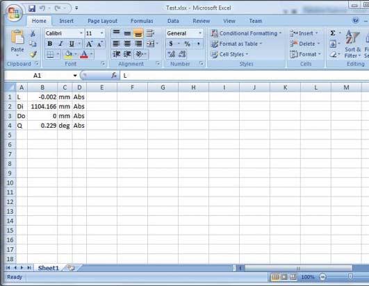 24 connection, and are written directly to an Excel table, where the data can be edited, saved and printed. A suitable V.