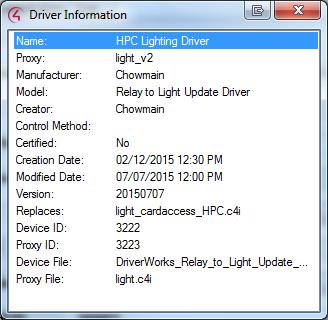 Updating the Card Access HPC Lighting Driver The Card Access HPC Lighting driver was created to perform a similar function to this driver.