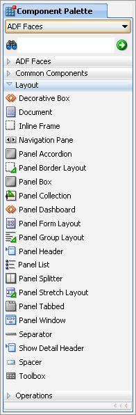Palette Item: Layout Components Most are on the Layout page of the Component Palette Use them to hold other