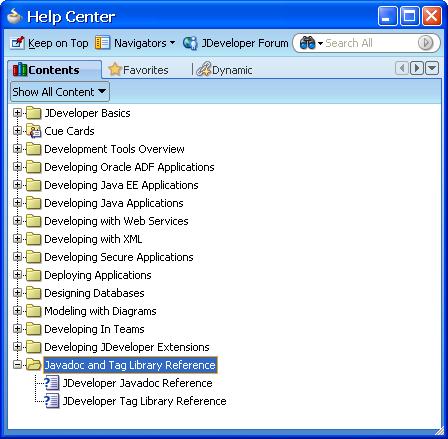 JDeveloper Help Center Visual Component Guide