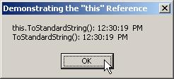 1 // Fig. 8.12: ThisTest.cs 2 // Using the this reference. 3 4 using System; 5 using System.Windows.