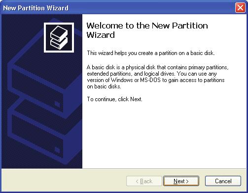 Please follow the New Partition Wizard step by step instructions to