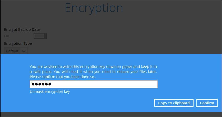 Custom you can customize your encryption key, where you can set your ownalgorithm, encryption key, method and key length. Click Next when you are done setting. 10.