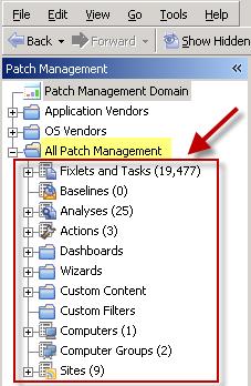 All Patch Management The All Patch Management part of the navigation tree contains content relevant to all of the products contained within the Patch