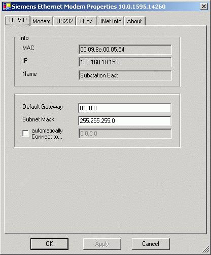 Setting the communication parameters of the substation modem The settings for the substation modem(s) are done once with the configuration tool i.e. the substation modem may no longer be initialised with DIGSI 4.