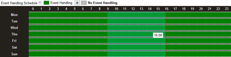 Set the Event Handling Schedule The Event Schedule defines when the event handling is activated. To set the event rules, please refer to Set Event Rules on page 117.