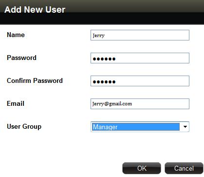 Add a User By default, the Administrator User already exists, which you may not delete. Go to Setup page User tab. 1.