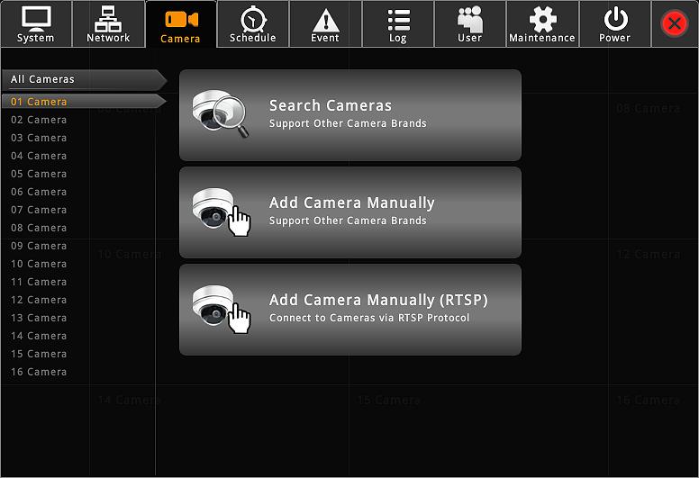(D) You can manually add a camera through RTSP protocol without to the