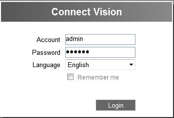 Log In A B A Enter Account & Password Account (non case-sensitive): Admin