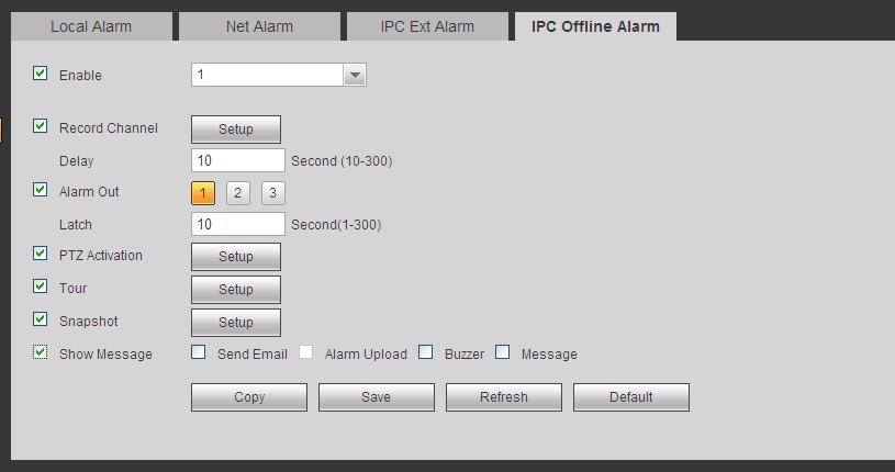 76 5.8.3.5.4 IPC Offline Alarm The IPC offline alarm interface is shown as in 77.