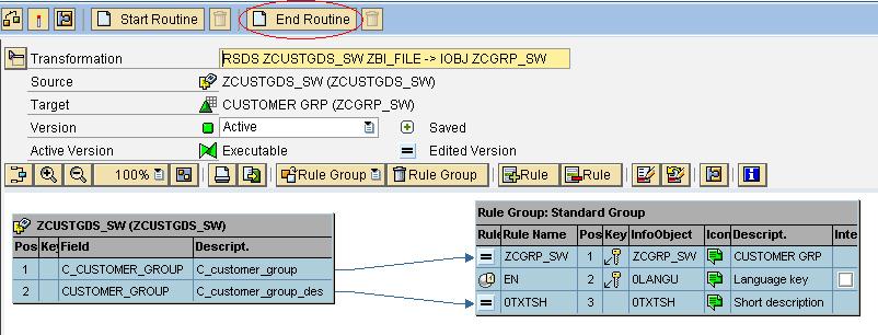End Routine End Routine is available with Transformation. It is triggered after Transformation. Generally End user is used for updating data based on existing data.