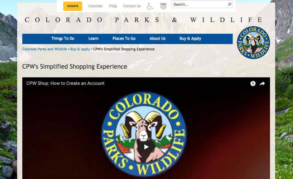 SET UP YOUR ACCOUNT NOW: EXISTING CPW CUSTOMERS COLORADO STATE PARK CAMPING CUSTOMERS: If you have a camping reservation account through Reserve America, your existing login name and password will