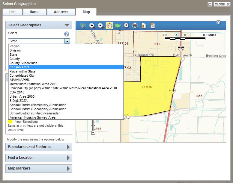 Select 2012 in the dropdown menu for the year (as seen in figure 17) and ensure that Boundary and Label
