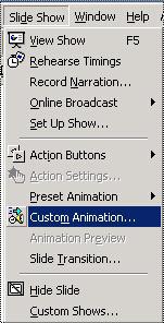 Under the Effects tab, select the animation type (or select "No Effect" to turn an animation off) and direction from the drop-down
