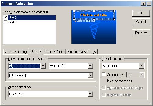 Select an After animation effect if the text should change colors after the animation executes.