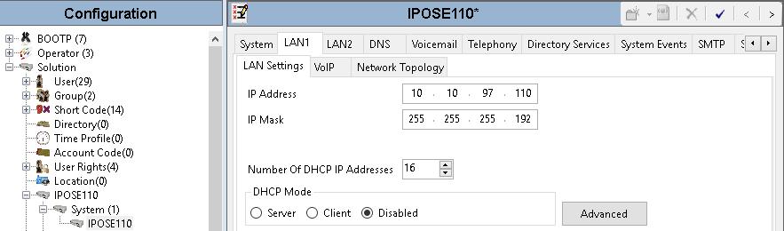 5.2. Obtain LAN IP Address From the configuration tree in the left pane, select System to display the System screen for the IPOSE110 in the