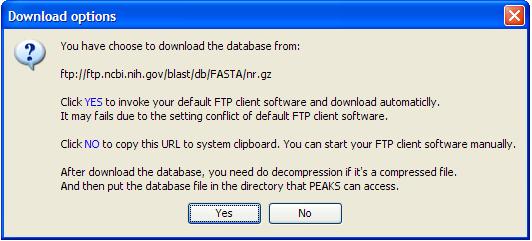 The following window will appear: 4) If you would like to invoke your default FTP client software and download automatically, click Yes.
