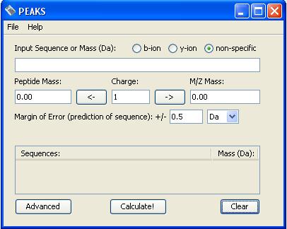Zoom X-axis Zoom Y-axis 18.3 Mass Calculator Click the Mass Calculator icon on the toolbar Or choose Mass Calculator from the Tools menu.