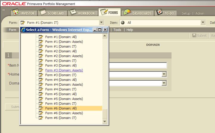D. The Recents list in the Select a Form/Dashboard pop-list will include any of the last five Forms/Dashboards that were accessed, whose domain either matches the currently displayed domain or is All