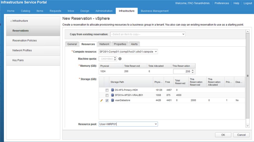 Chpter 2 Configuring Reservtion Policies nd Reservtions 3 On the New Reservtion - vsphere pge, click the Generl t nd configure the following vlues.