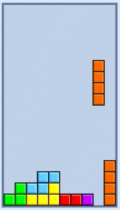 Another example: Tetris played with 7 standard blocks called tetriminoes blocks drop from