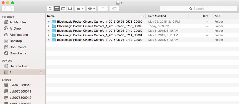 1. Ingest Clips from Media Storage to Hard Drive The CinemaDNG video files are