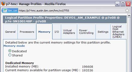 Active Memory Expansion: Partition On / Off With HMC, check Active Memory Expansion box and enter True and max memory Memory expansion factor To turn off expansion, unclick box Partition IPL required