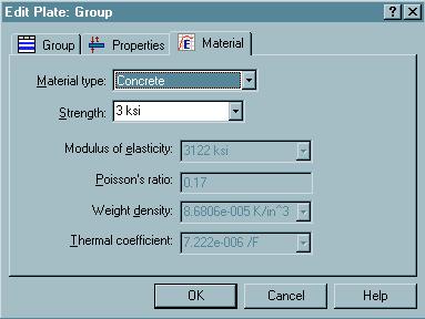 on the Modeling Toolbar to display the Select the Properties Page and enter 6 in for Thickness.