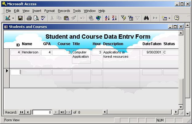 Figure 4. A typical data-entry form. Reports Reports present your data in printed format. You can create several different types of reports within a database management system.