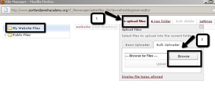 This is where you can upload any media (file) that you would like to embed in your finalsite page.