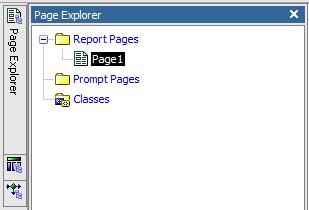 7. A report with a default page is created.