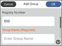 You see a screen like this: 3. Select Contacts. 4. Select Add Entry. 5. Select Add Group. You see a screen like this: 6.