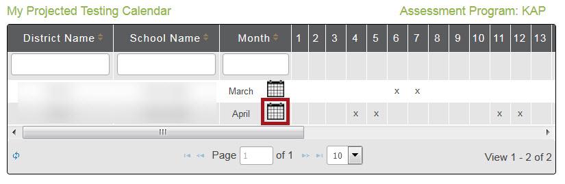 6.29 Editing Projected Testing To edit your projected testing calendar, perform the following steps. 1. Log in to Educator Portal. 2. Click the Manage Tests menu. 3. Click the Projected Testing tab.
