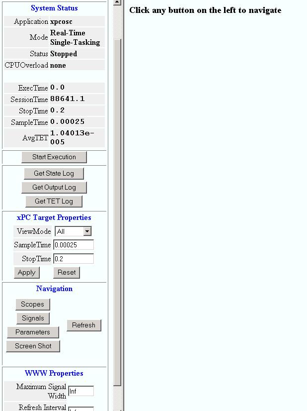 Web Browser Interface Using the Main Pane The Main pane is divided into four parts, one below the