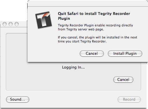 Figure 30: Install Tegrity Plugin (Mac) Updating the Tegrity Recorder Application on Your Mac Tegrity automatically notifies you when Tegrity Recorder updates are available and whether an update is