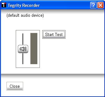 Figure 46: Test Audio Dialog Box 2. Click Start Test. The Start Test button changes to Stop Test. 3. In your normal speaking voice, speak into the microphone for a few seconds. 4. Click Stop Test.
