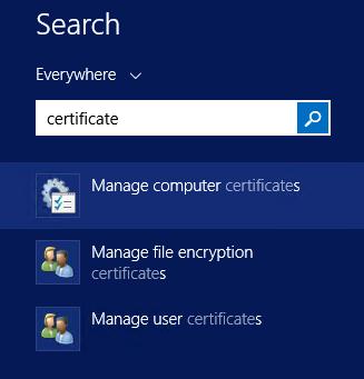 Then click on the Manage computer certificates. 2.