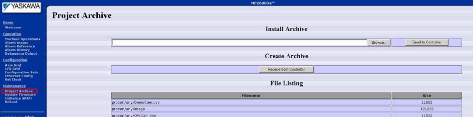 Setting up the demo application using the web server 1. Log on to the web server of the controller using the blue panel as shown at the left of the page below.