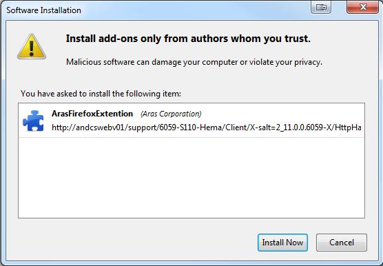 Figure 2. 4. Once installed, you are prompted to restart Firefox to initialize the add-on. Click Restart Now. Figure 3. 5.