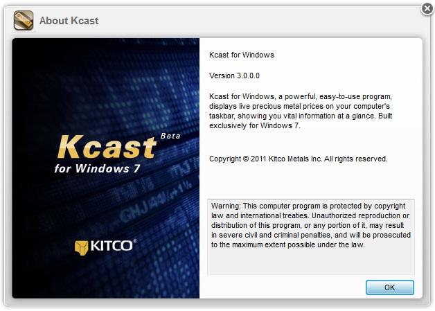 About Kcast About Kcast, the fourth and last tab on the top menu, contains: