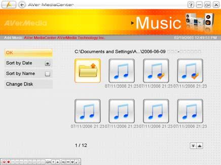 2.3 Music You can create your music library and enjoy music with our AVer MediaCenter.