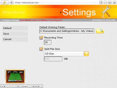This application lets you to divide the recording files in parts for burning onto removable optical media, such as CD Disc (650 MB) and DVD Disc (4096