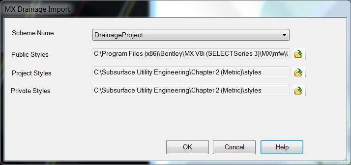 NOTE: For MXROAD only a second dialog is displayed.