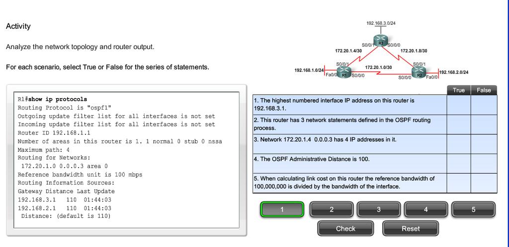 g. The interface for an advertised network is down. Complete PT 9.3.2.3 32. Describe each of the following OSPF routing problems: a. Neighbors must be