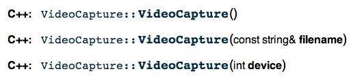 } How to open a cam using OpenCV? Old struct: CvCapture: The structure CvCapture does not have public interface and is used only as a parameter for video capturing functions.