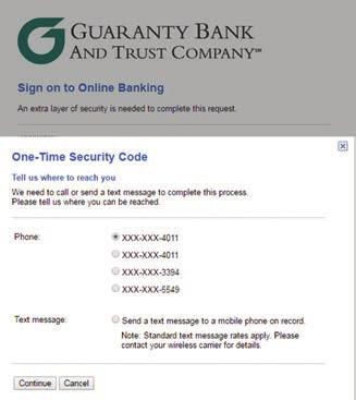 com, 1 enter your current Castle Rock Bank User ID in the User ID field at the top left side of the home page and click LOG IN. 2. Click Continue with Security Code. 3.