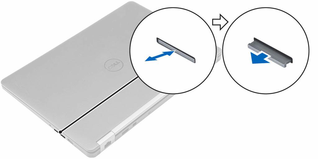 2. Pull the SIM card tray to remove it. 3. Remove the SIM card from the SIM card tray. 4. Push the SIM card tray into the slot until it clicks into place.